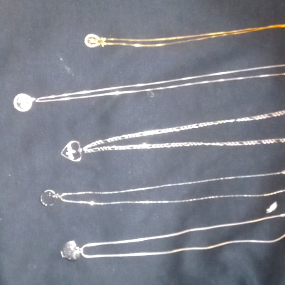 Sterling silver necklaces and 24k gold plated silver necklace with pendants - Picture 2 of 4